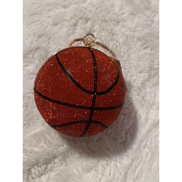 Orange bling Covered crossbody basketball purse/clutch - Picture 1 of 5